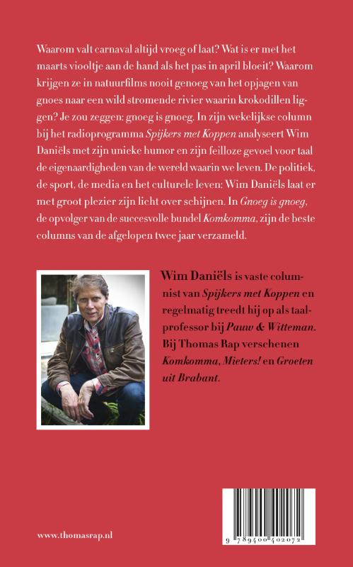 Achterkant van Gnoeg is gnoeg