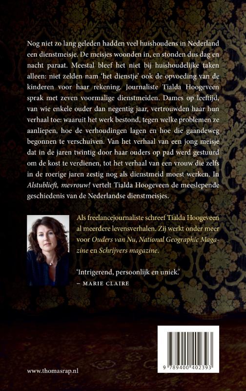 Achterkant van Alstublieft, mevrouw!