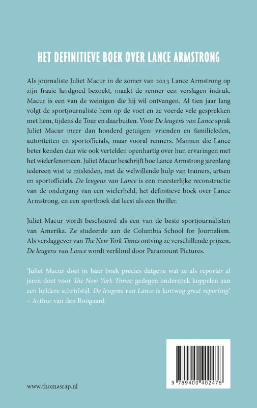 Achterkant van De leugens van Lance