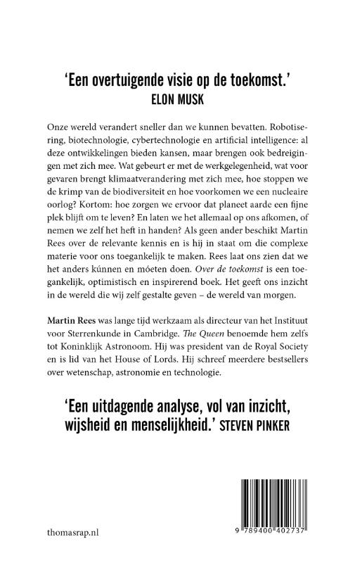Achterkant van Over de toekomst