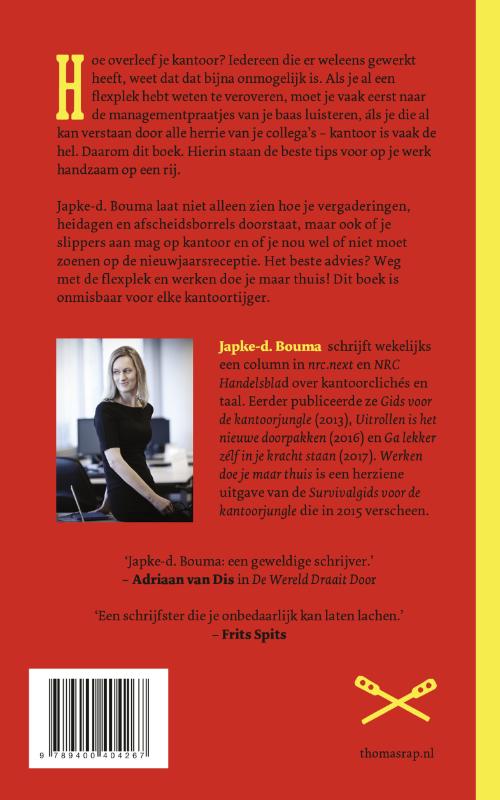 Achterkant van Werken doe je maar thuis