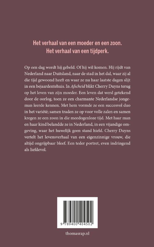 Achterkant van Afscheid