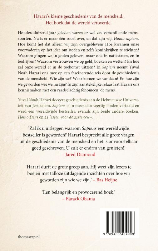 Achterkant van Sapiens
