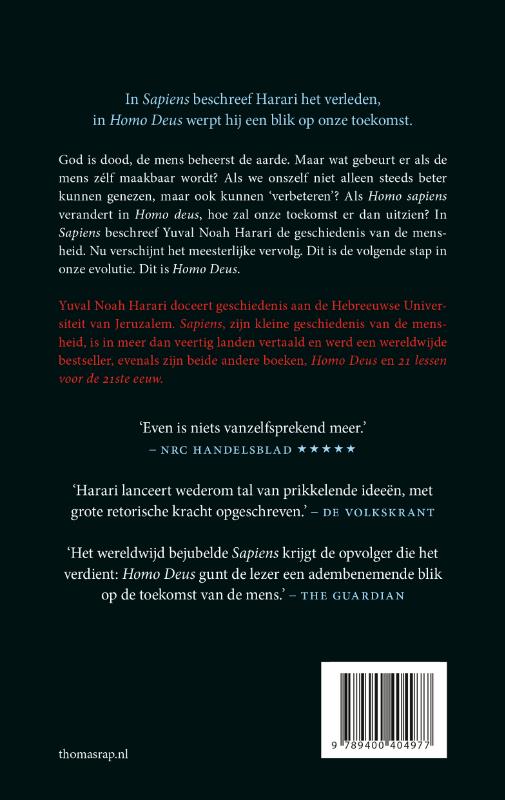 Achterkant van Homo Deus