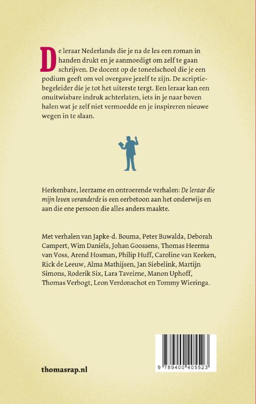 Achterkant van De leraar die mijn leven veranderde