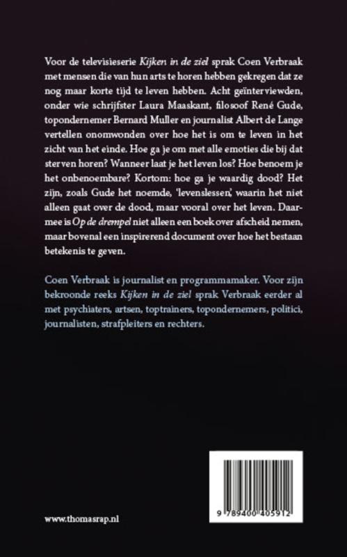 Achterkant van Op de drempel