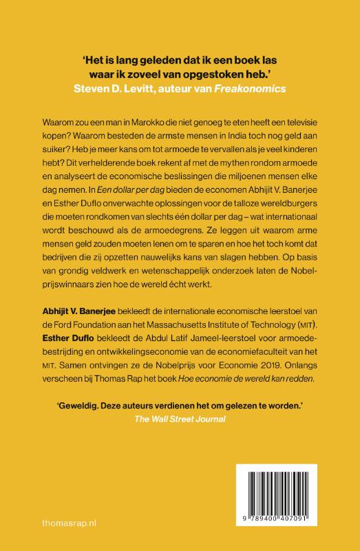 Achterkant van Een dollar per dag