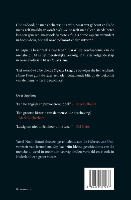 Achterkant van Homo Deus
