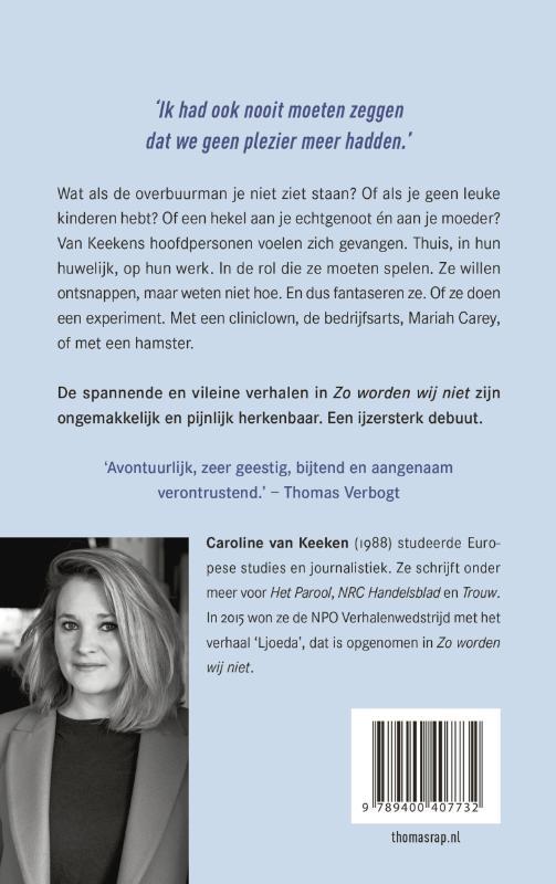 Achterkant van Zo worden wij niet