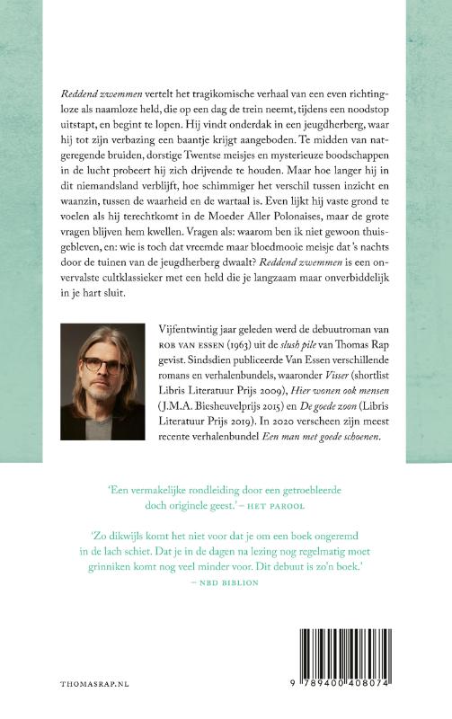 Achterkant van Reddend zwemmen