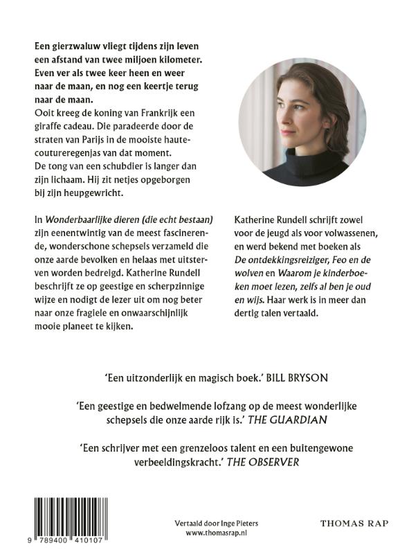 Achterkant van Wonderbaarlijke dieren (die echt bestaan)