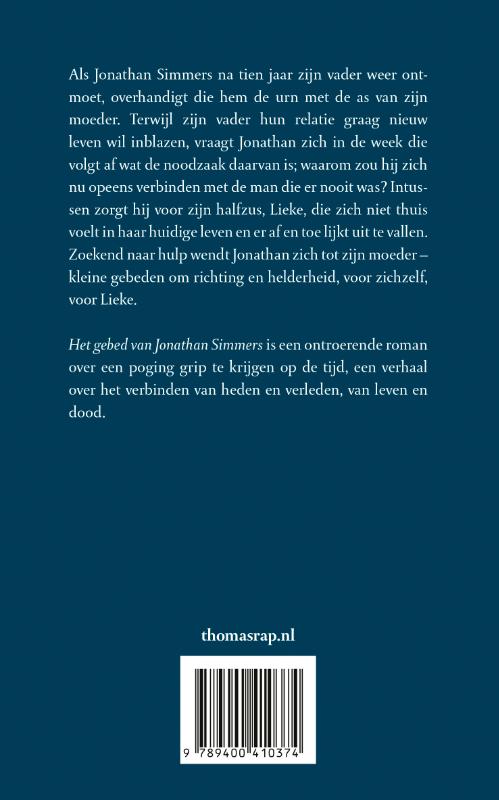 Achterkant van Het gebed van Jonathan Simmers