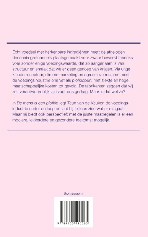 Achterkant van De mens is een plofkip