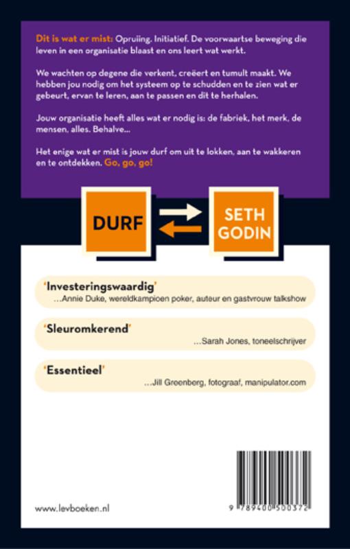 Achterkant van Durf!