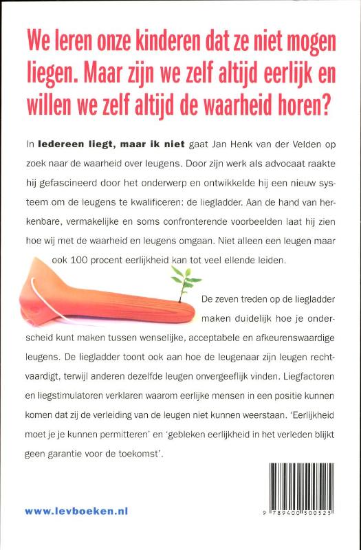 Achterkant van Iedereen liegt, maar ik niet