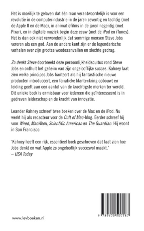 Achterkant van Zo denkt Steve