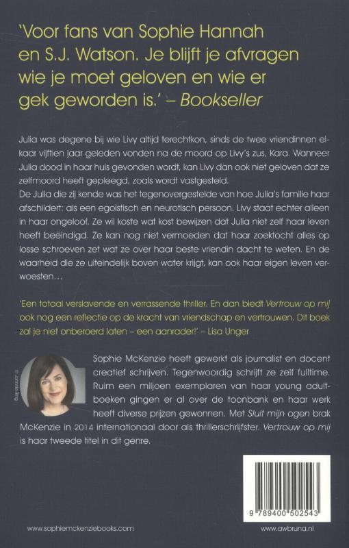 Achterkant van Vertrouw op mij