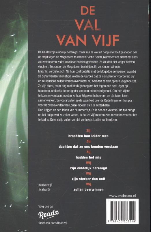 Achterkant van De val van Vijf