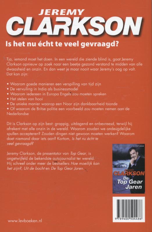 Achterkant van Is het nu écht te veel gevraagd?