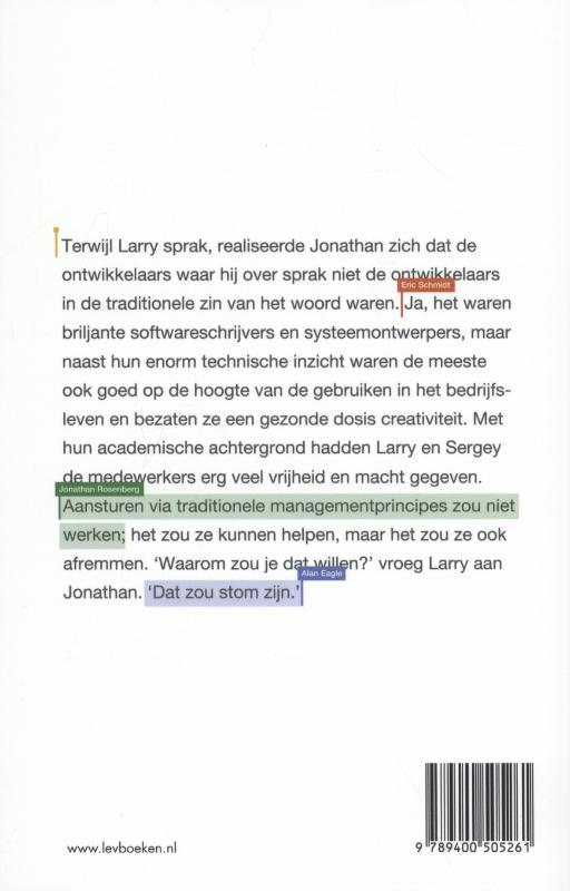 Achterkant van Hoe Google werkt