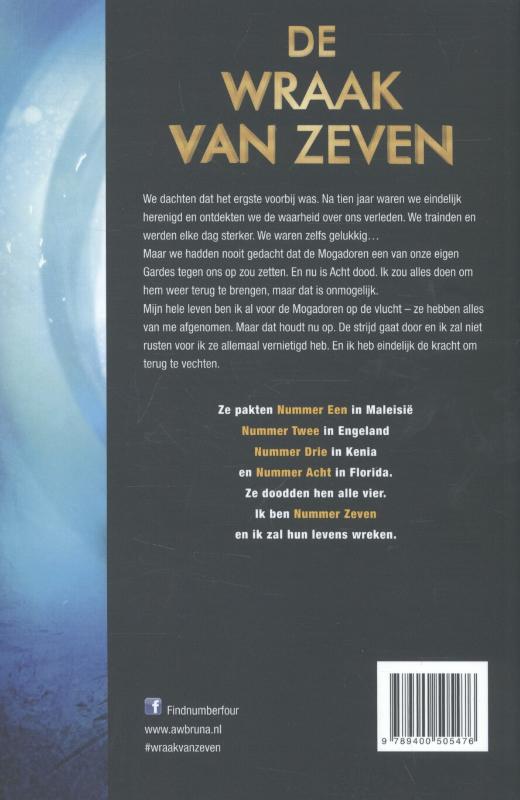 Achterkant van De wraak van Zeven