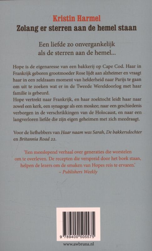 Achterkant van Zolang er sterren aan de hemel staan