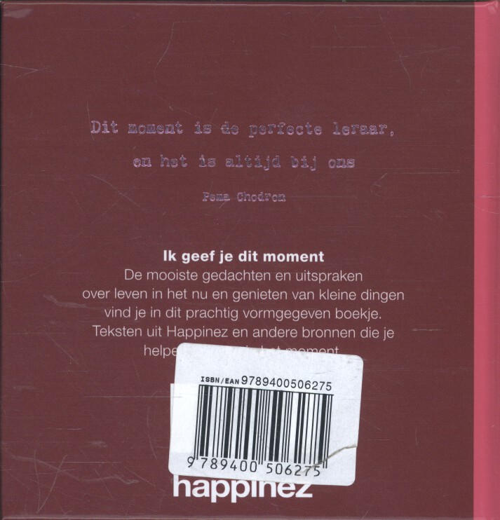 Achterkant van Ik geef je dit moment