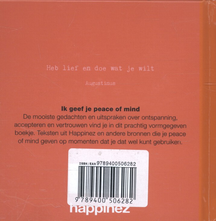 Achterkant van Ik geef je peace of mind