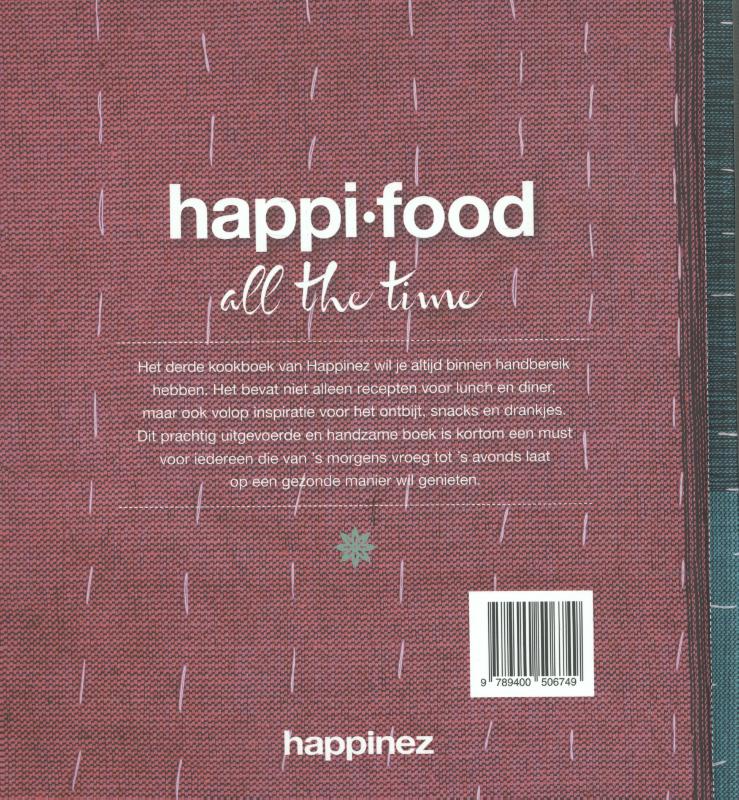 Achterkant van Happinez: Happi.food - all the time
