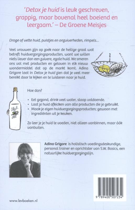 Achterkant van Detox je huid