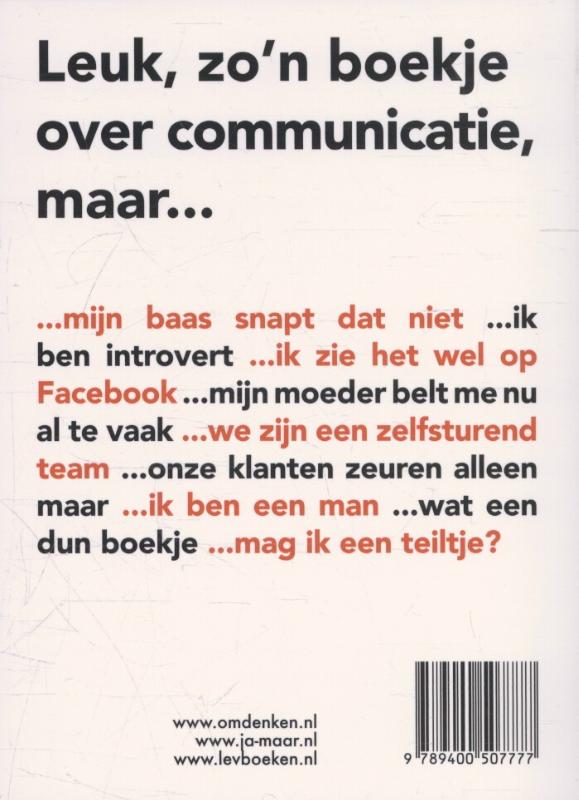 Achterkant van Omdenken in communicatie