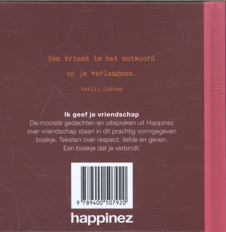 Achterkant van Ik geef je vriendschap