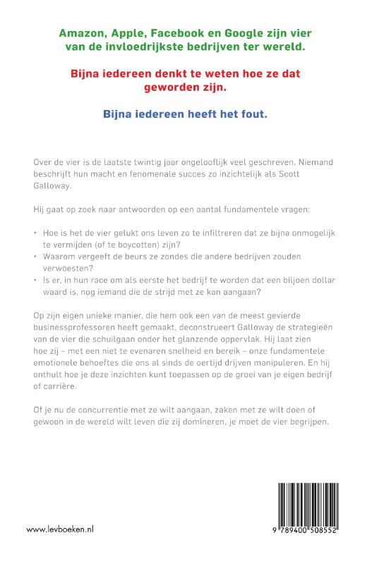 Achterkant van De vier