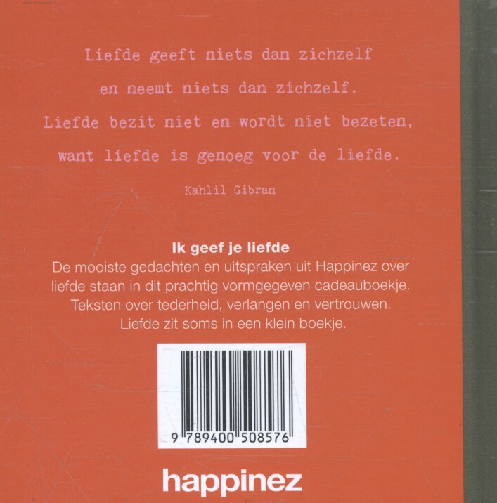 Achterkant van Ik geef je liefde