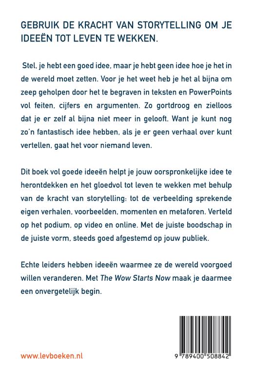 Achterkant van The wow starts now