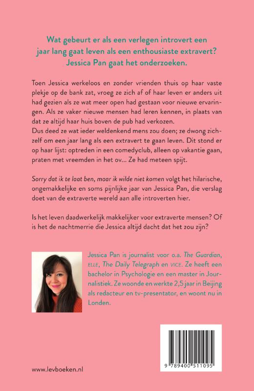 Achterkant van Sorry dat ik te laat ben, maar ik wilde niet komen