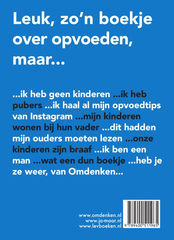 Achterkant van Omdenken in opvoeding