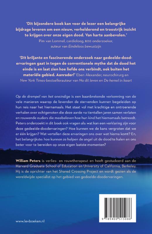 Achterkant van Op de drempel van het oneindige