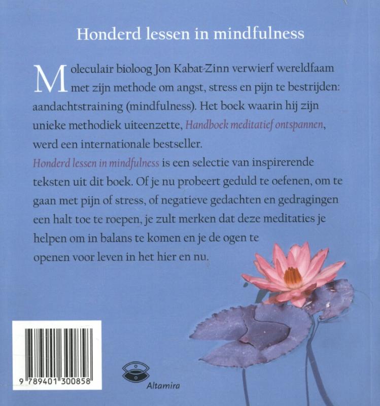 Achterkant van Honderd lessen in mindfulness