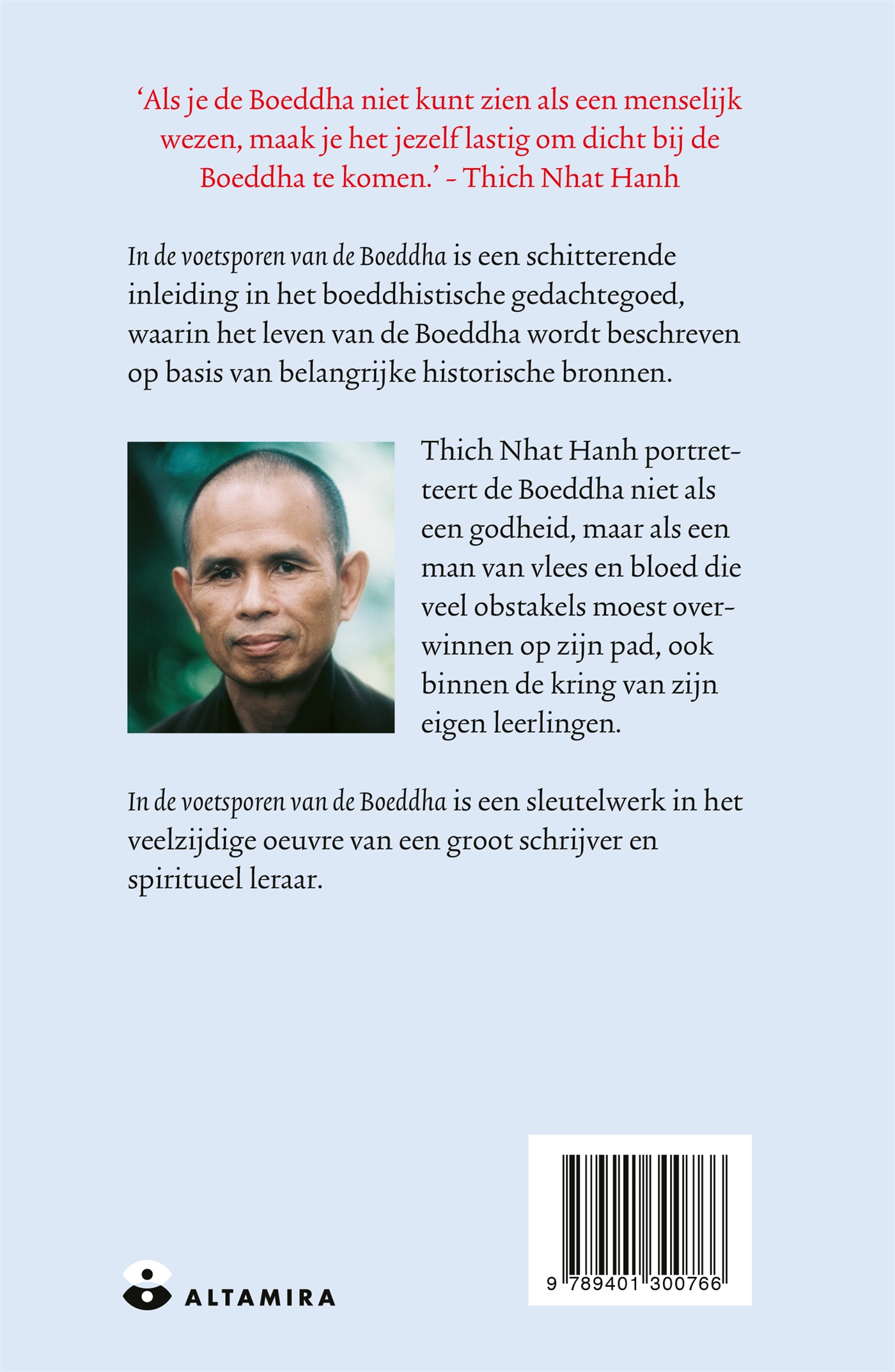 Achterkant van In de voetsporen van de Boeddha