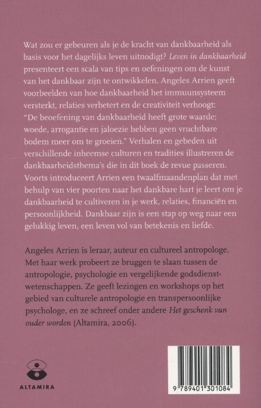 Achterkant van Leven in dankbaarheid
