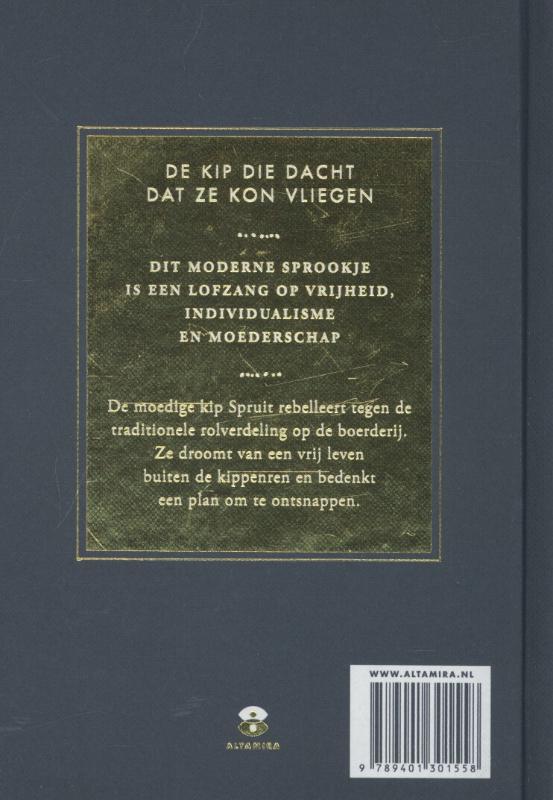 Achterkant van De kip die dacht dat ze kon vliegen