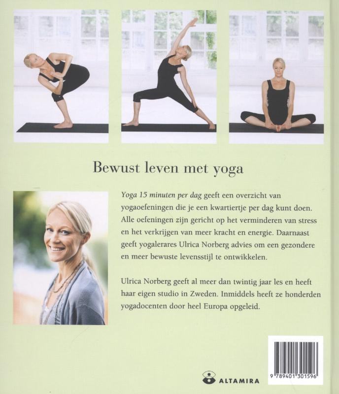 Achterkant van Yoga 15 minuten per dag