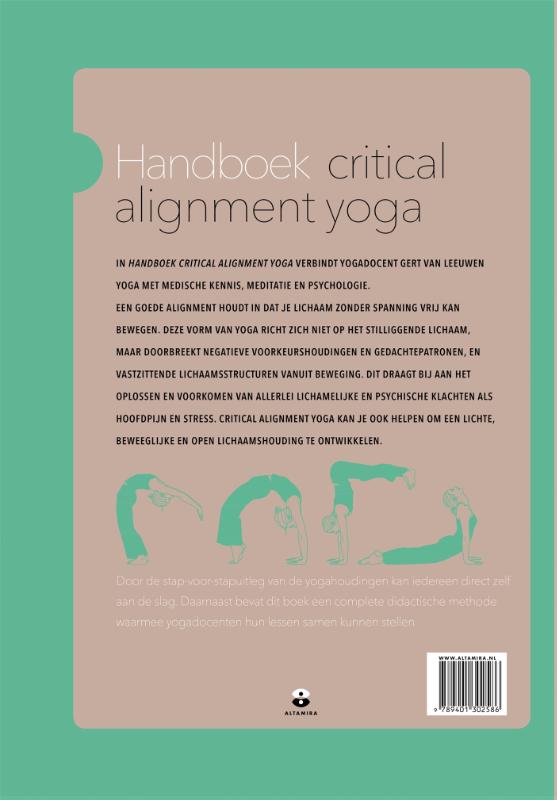 Achterkant van Handboek critical alignment yoga