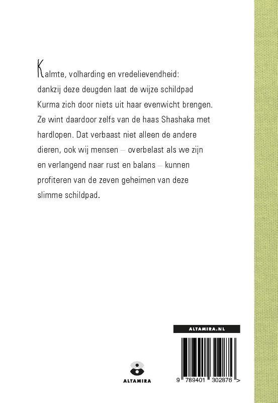 Achterkant van De zeven geheimen van de schildpad
