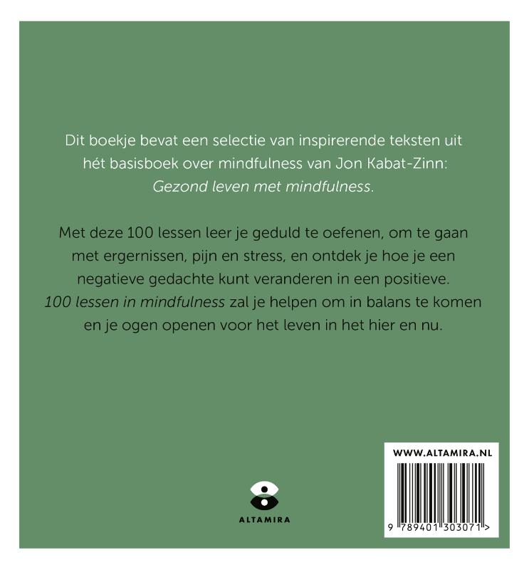 Achterkant van 100 lessen in mindfulness