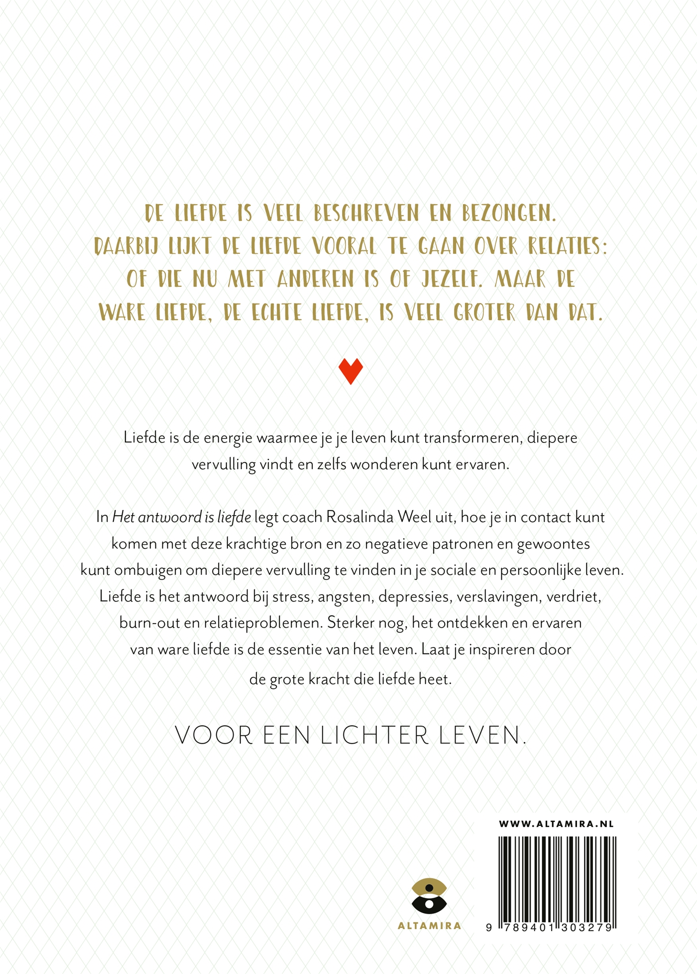 Achterkant van Het antwoord is liefde
