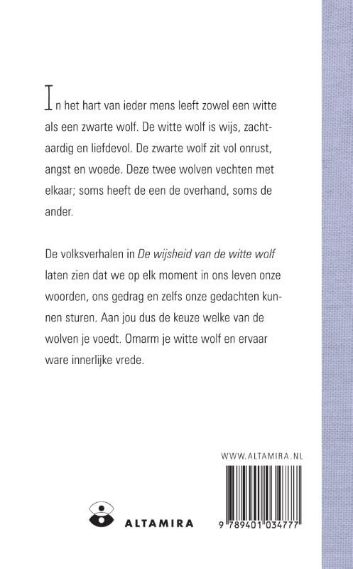 Achterkant van De wijsheid van de witte wolf