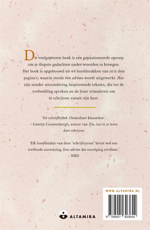 Achterkant van Schrijven vanuit je hart