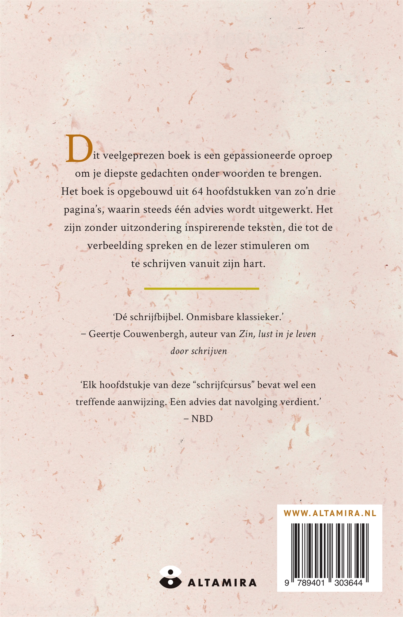 Achterkant van Schrijven vanuit je hart
